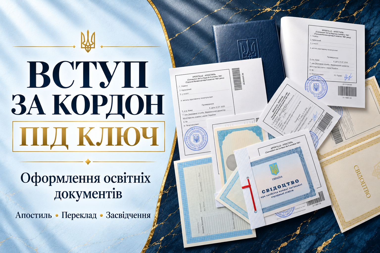 Оформлення документів для вступу за кордон під ключ